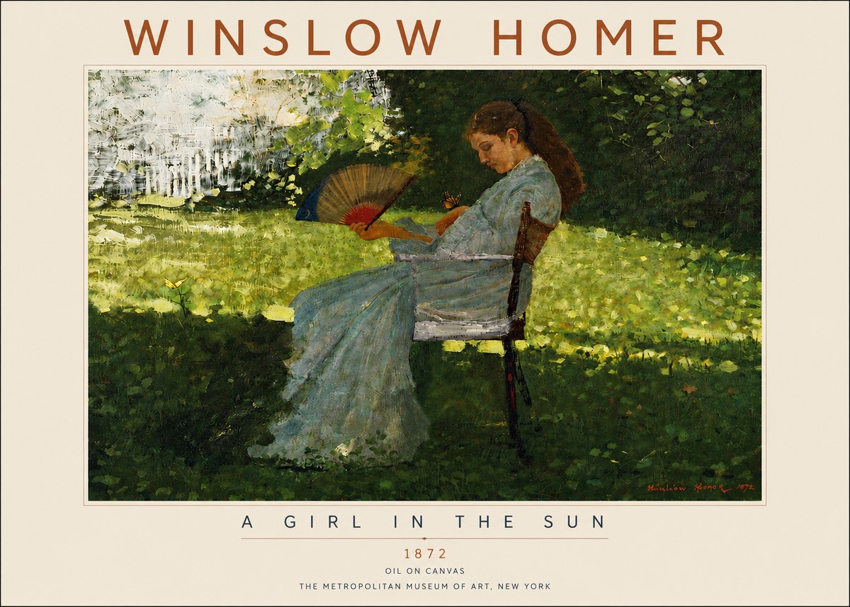 Winslow Homer A Girl in the Sun No4 - Póster