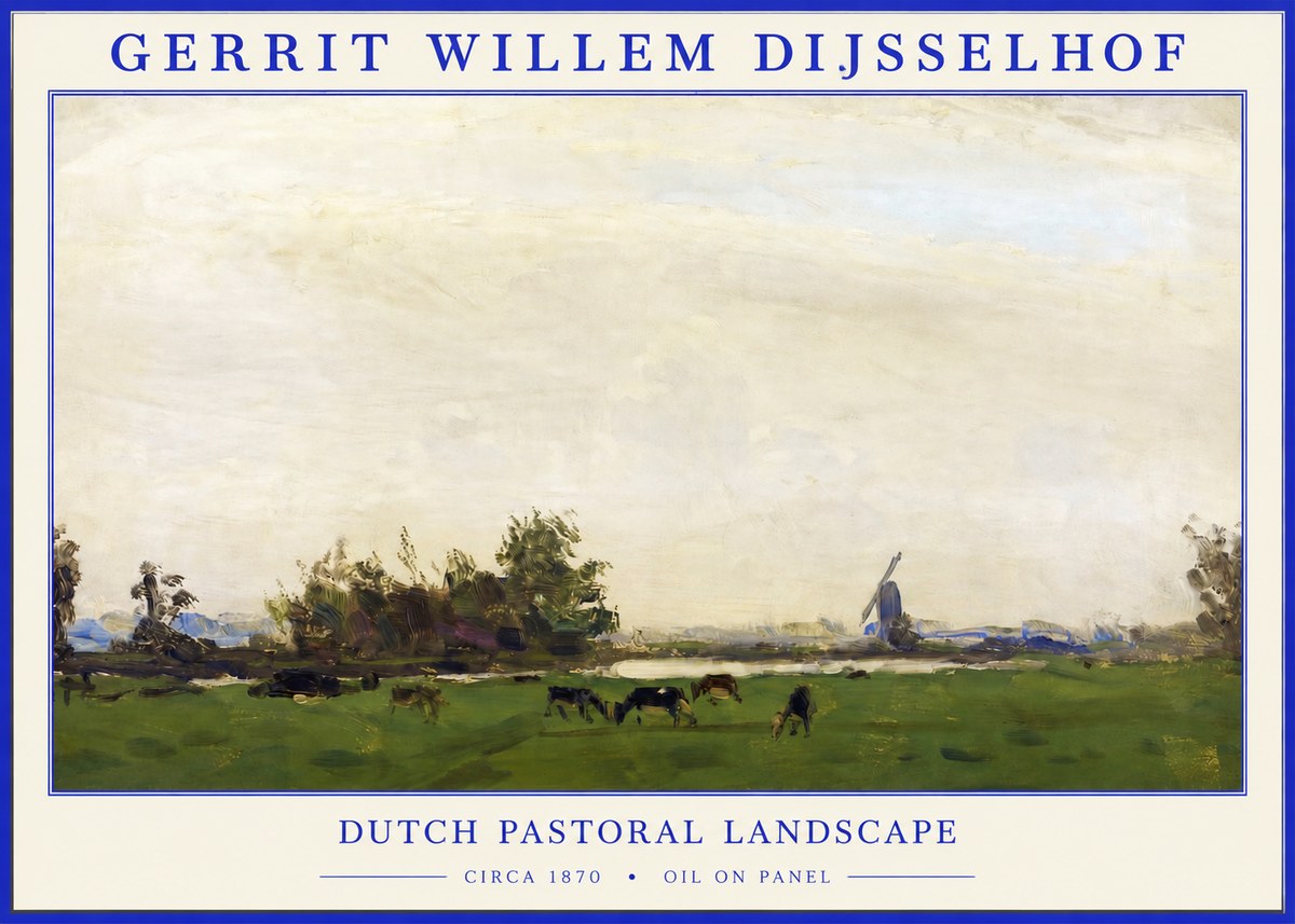 Gerrit Willem Dijsselhof Dutch Pastoral Landscape No3 - Póster