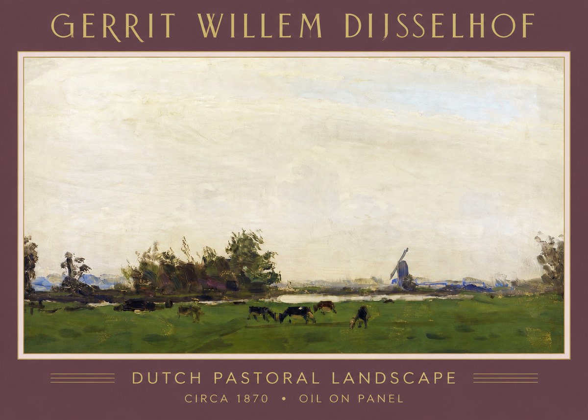 Gerrit Willem Dijsselhof Dutch Pastoral Landscape No4 - Póster