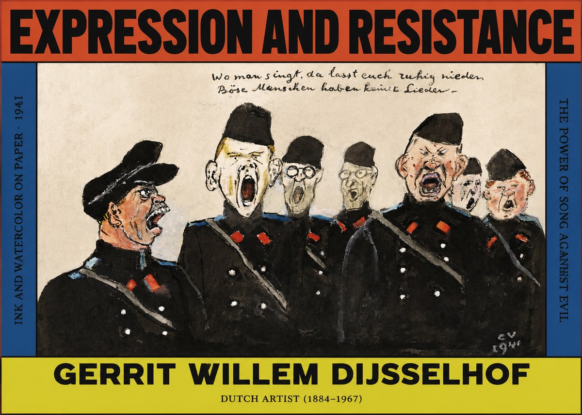 Gerrit Willem Dijsselhof Where Men Sing, There You May Rest in Peace; Evil People Have No Songs. No2 - Póster