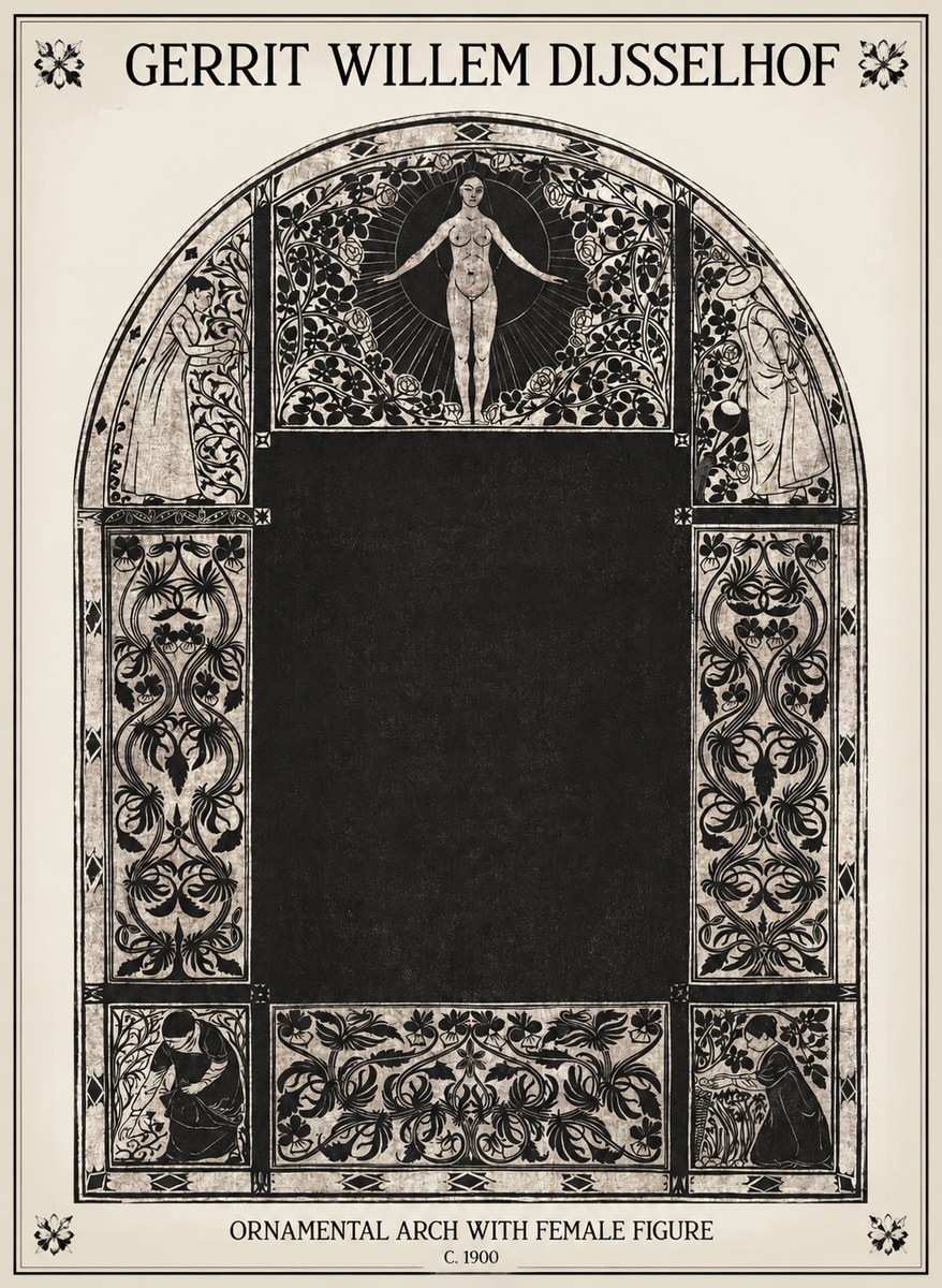 Gerrit Willem Dijsselhof Ornamental Composition - Design for a Printed Panel No2 - Póster