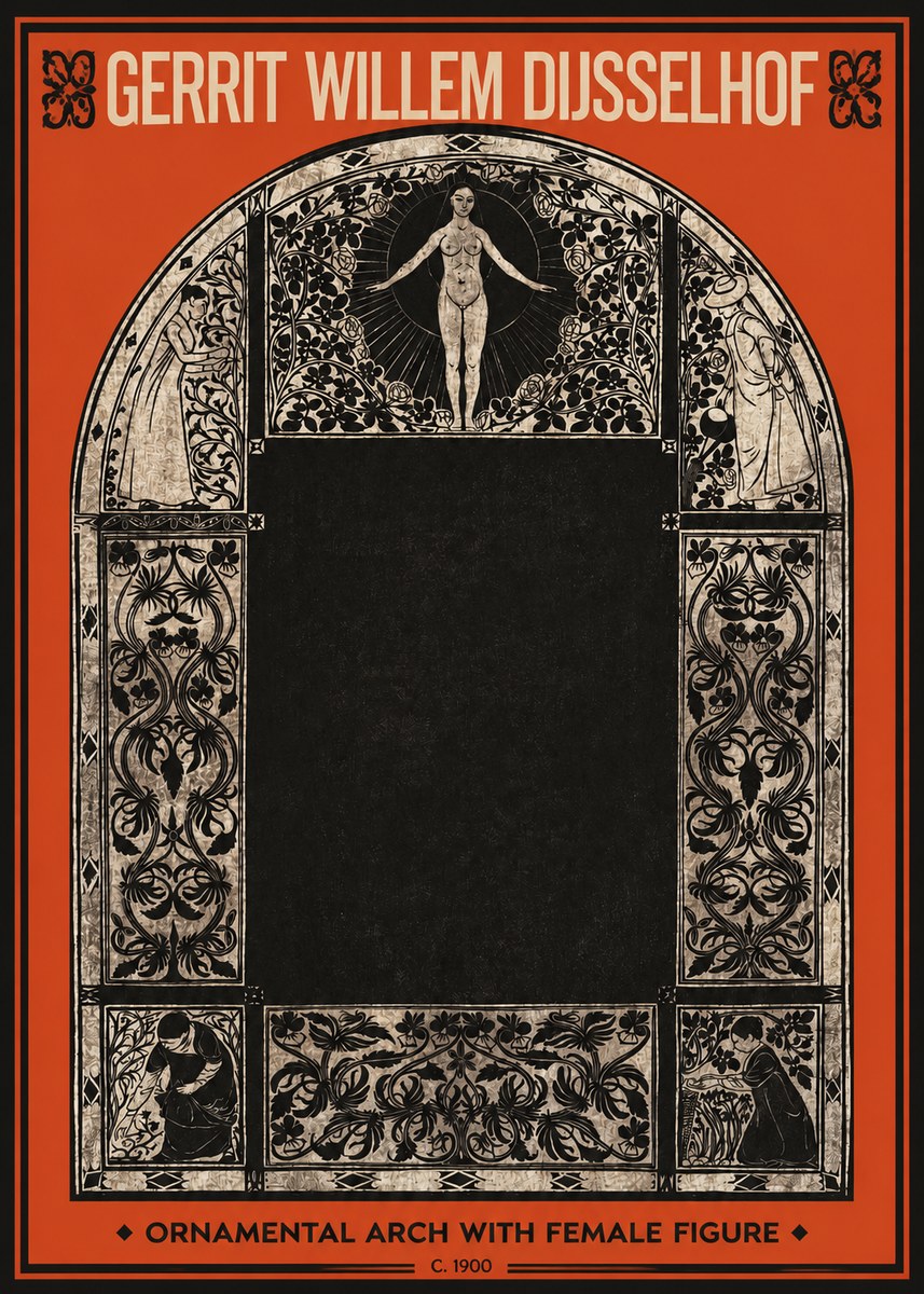 Gerrit Willem Dijsselhof Ornamental Composition - Design for a Printed Panel No3 - Póster