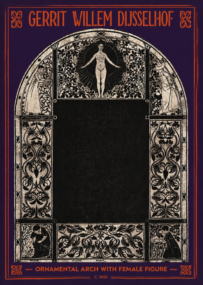 Gerrit Willem Dijsselhof Ornamental Composition - Design for a Printed Panel No5 - Póster