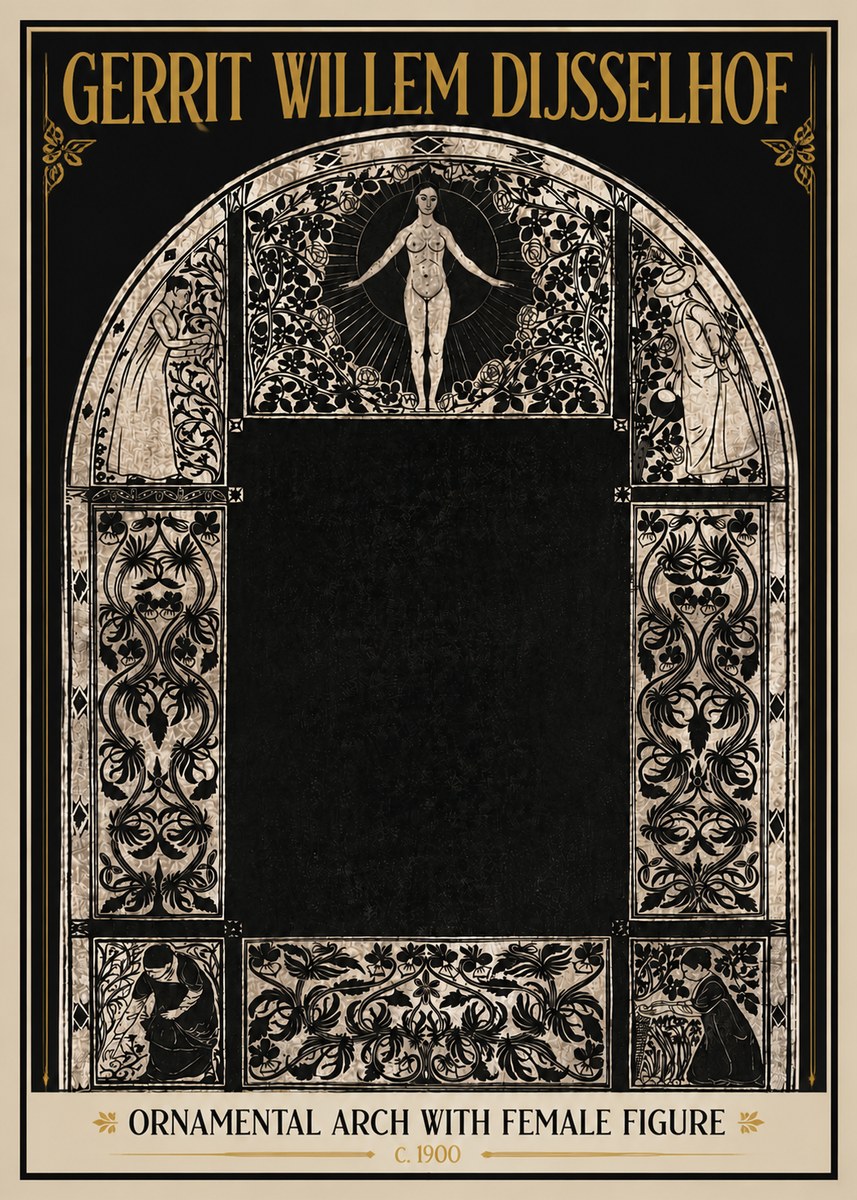 Gerrit Willem Dijsselhof Ornamental Composition - Design for a Printed Panel No6 - Póster