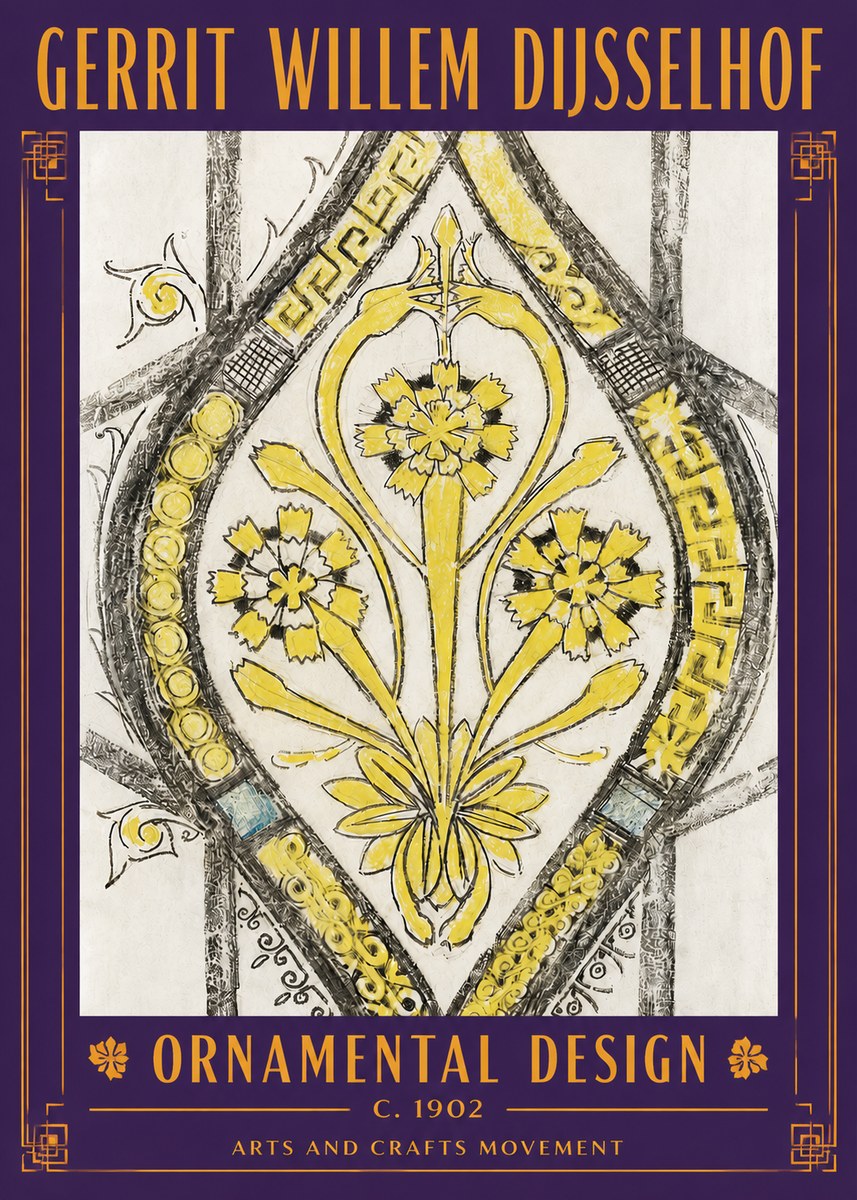 Gerrit Willem Dijsselhof Ornamental Design No4 - Póster
