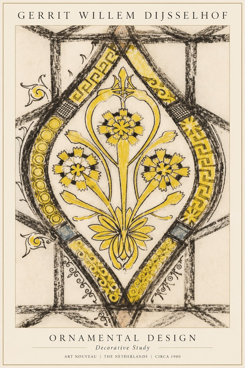 Gerrit Willem Dijsselhof Ornamental Design No5 - Póster
