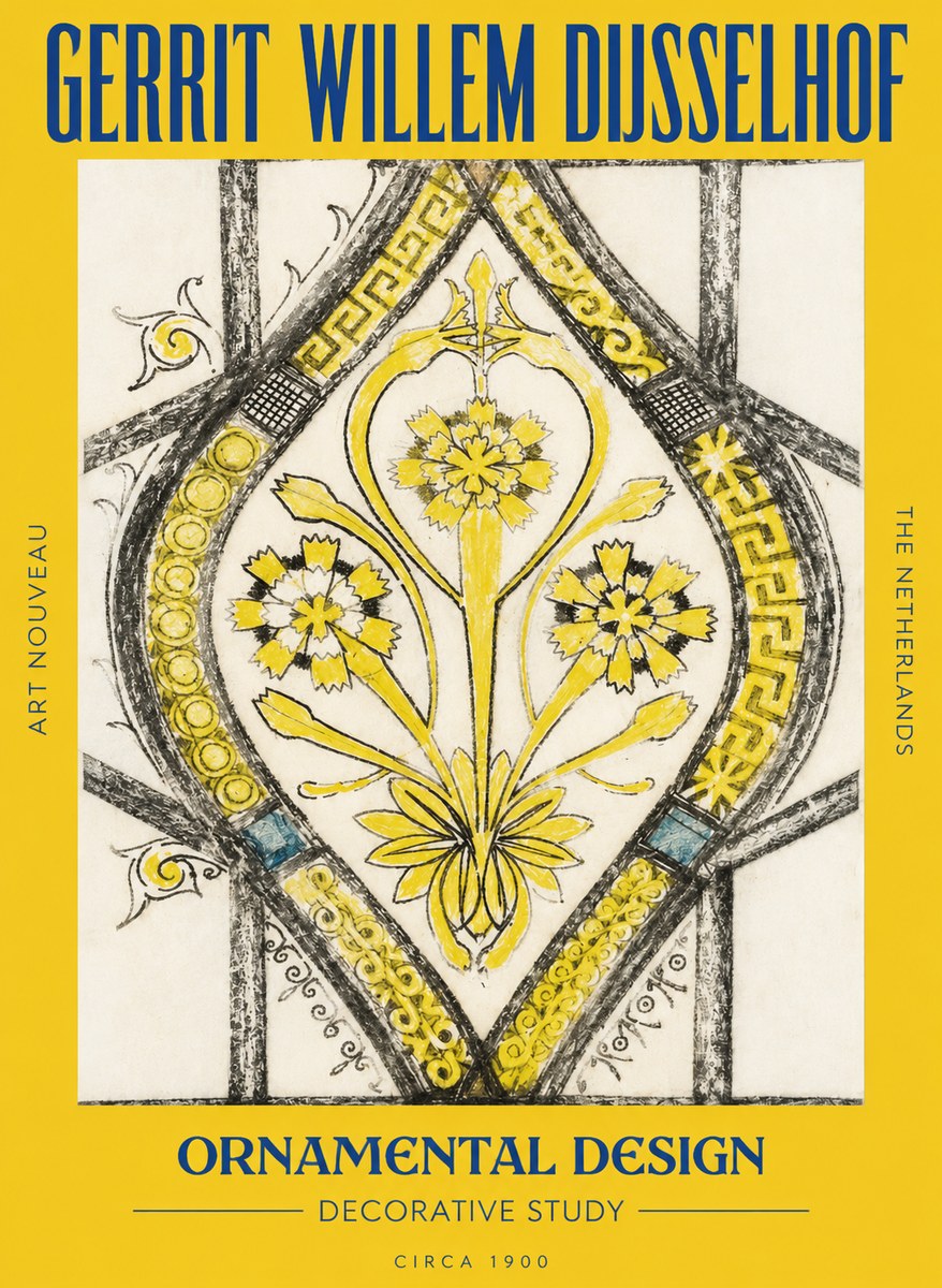 Gerrit Willem Dijsselhof Ornamental Design No6 - Póster