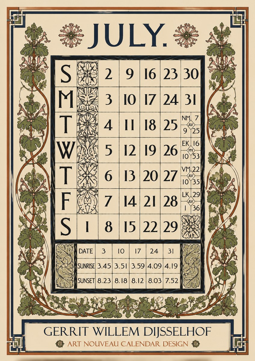 Gerrit Willem Dijsselhof July. No4 - Póster