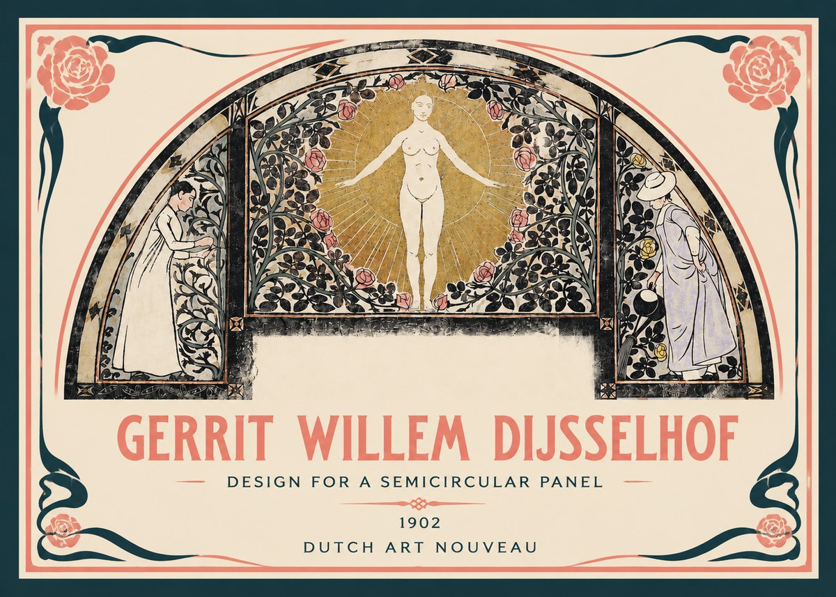 Gerrit Willem Dijsselhof Nature's Awakening No4 - Póster