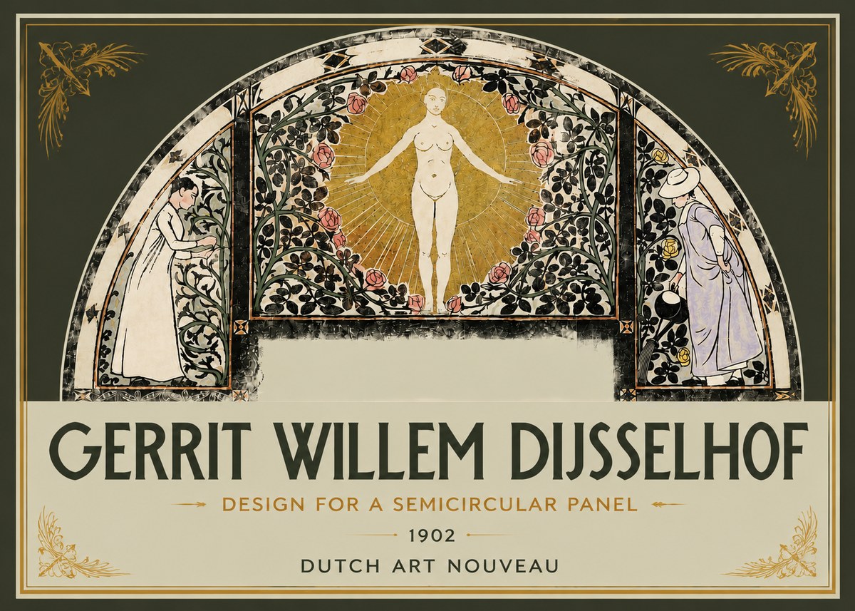 Gerrit Willem Dijsselhof Nature's Awakening No5 - Póster