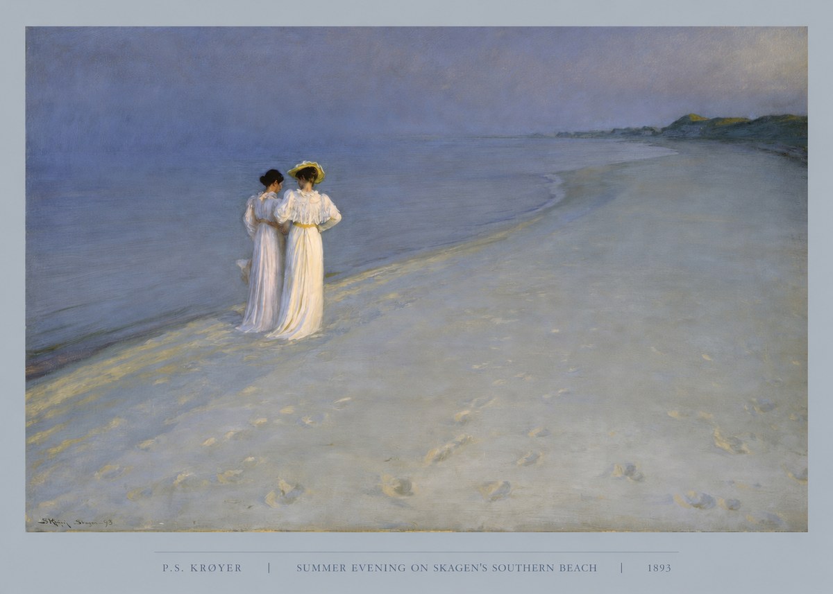 P.S. Krøyer Summer Evening on Skagen's Southern Beach No5 - Póster