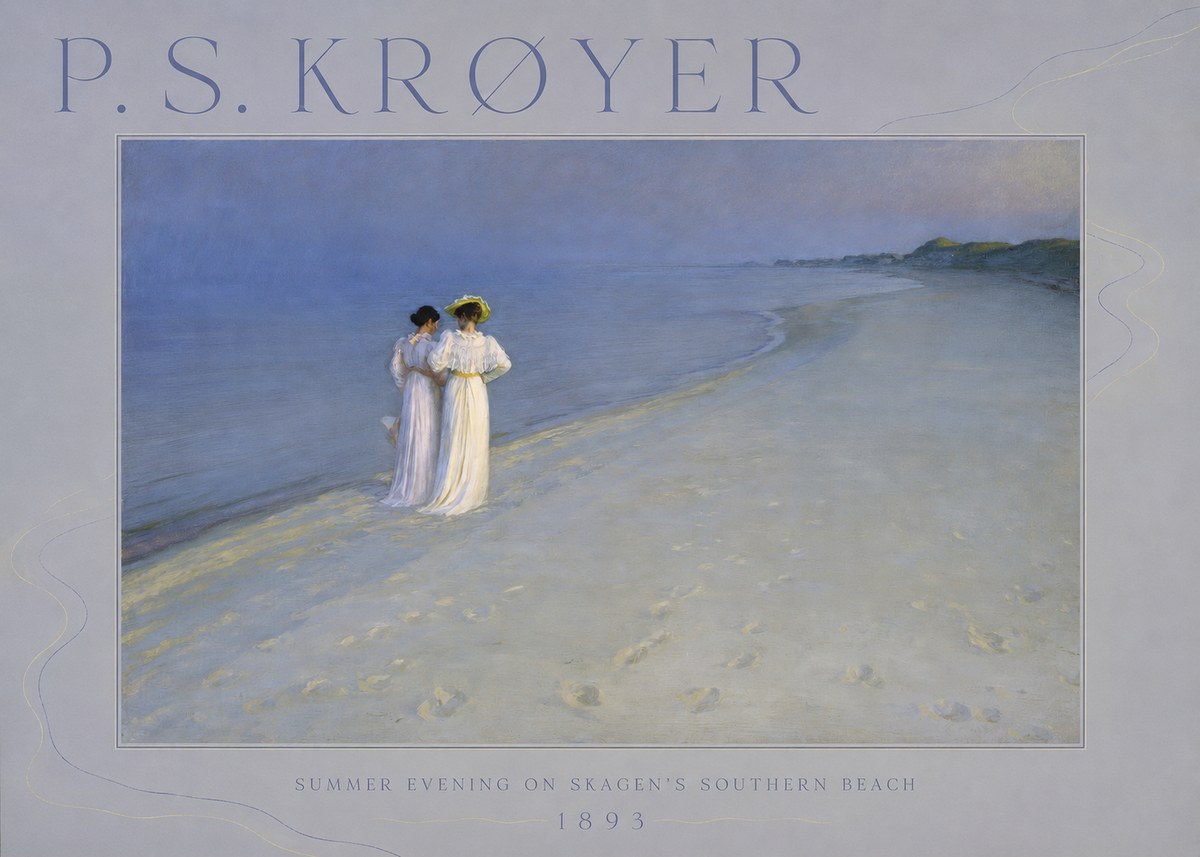 P.S. Krøyer Summer Evening on Skagen's Southern Beach No6 - Póster