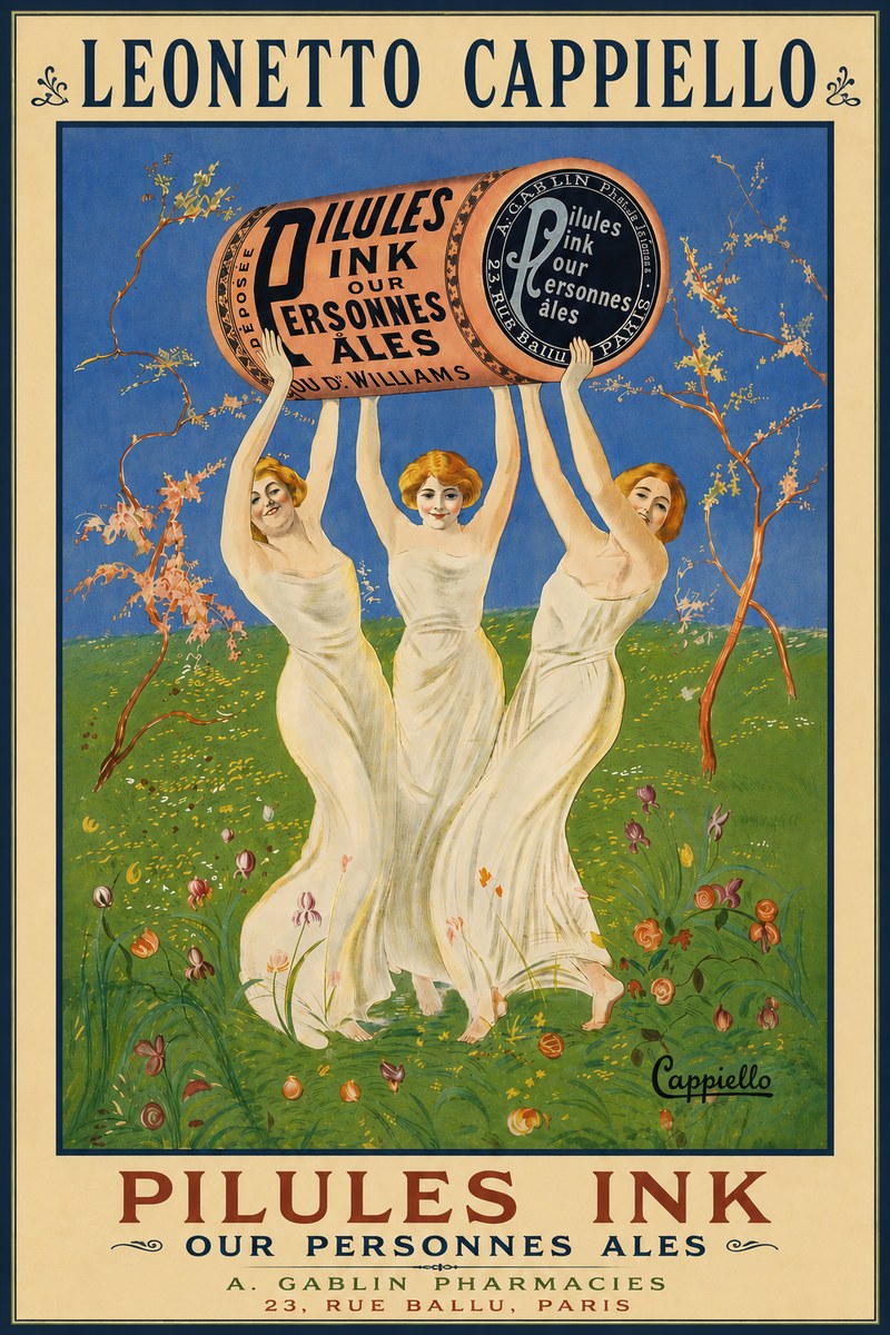 Leonetto Cappiello Pilules Ink Our Personnes Ales No5 - Póster
