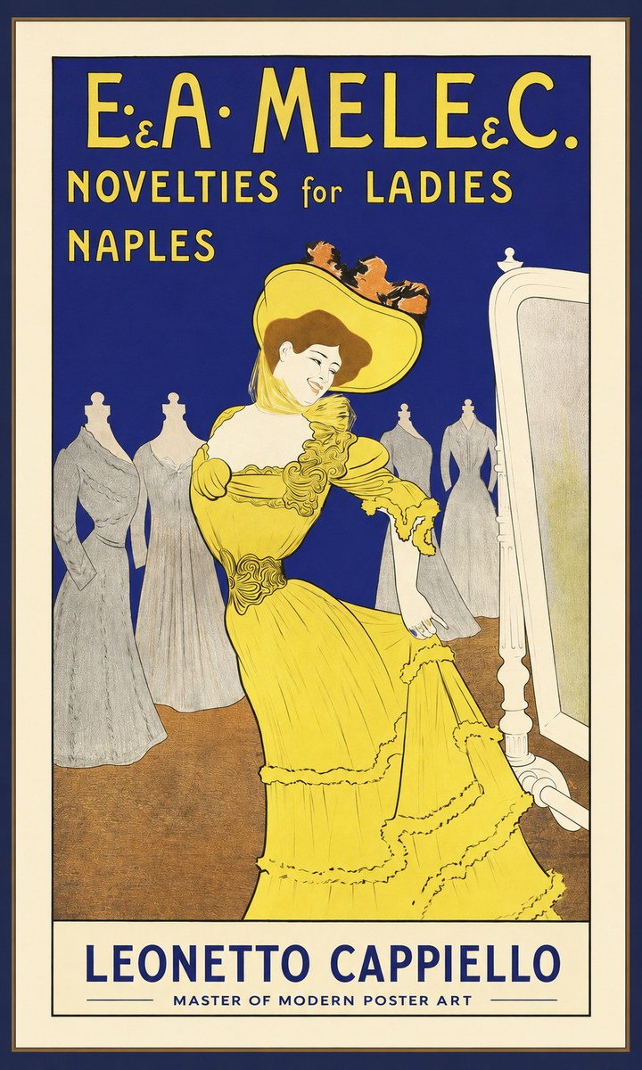 Leonetto Cappiello E.&a. Mele & C. Novelties for Ladies Naples No1 - Póster