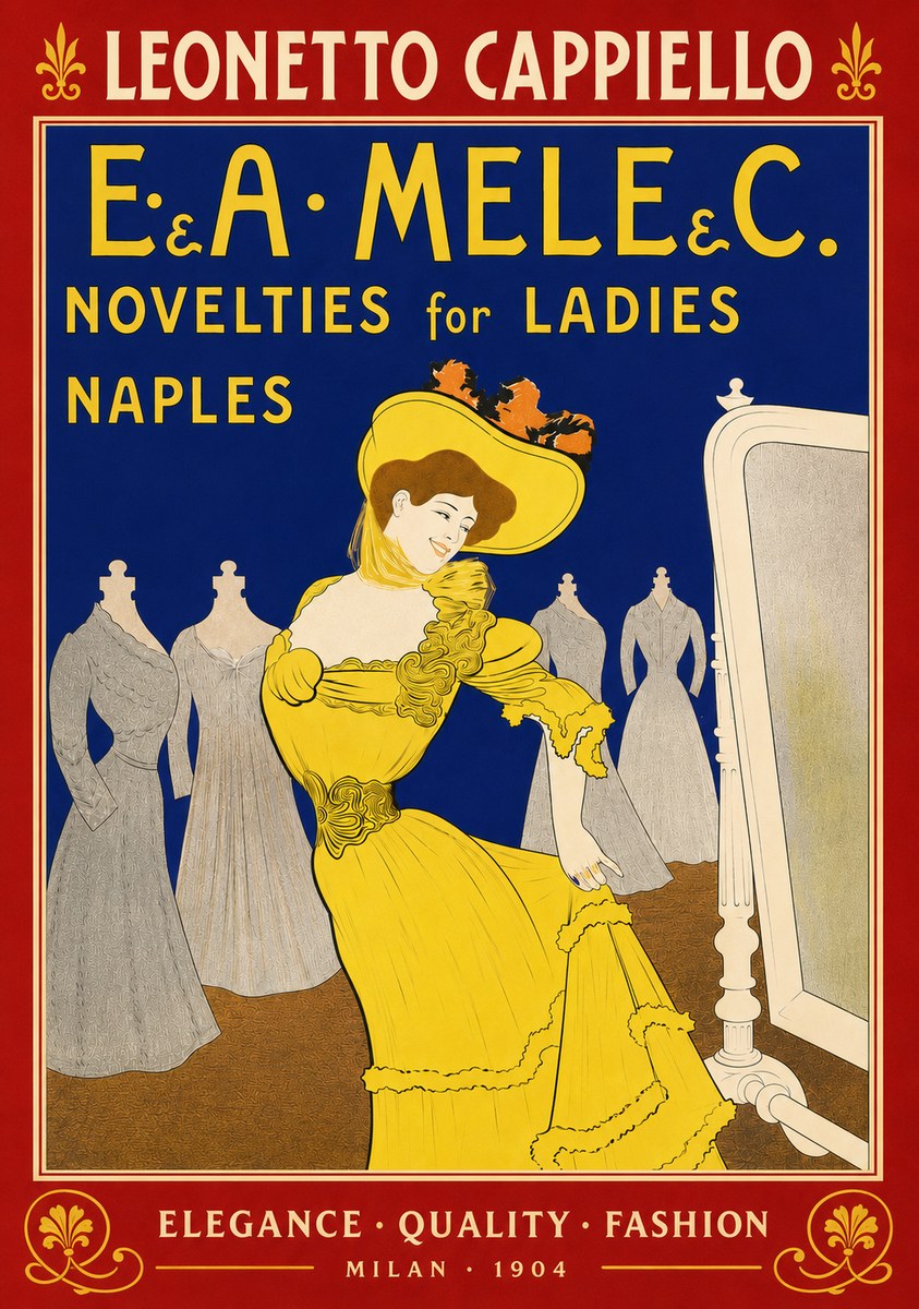 Leonetto Cappiello E.&a. Mele & C. Novelties for Ladies Naples No5 - Póster