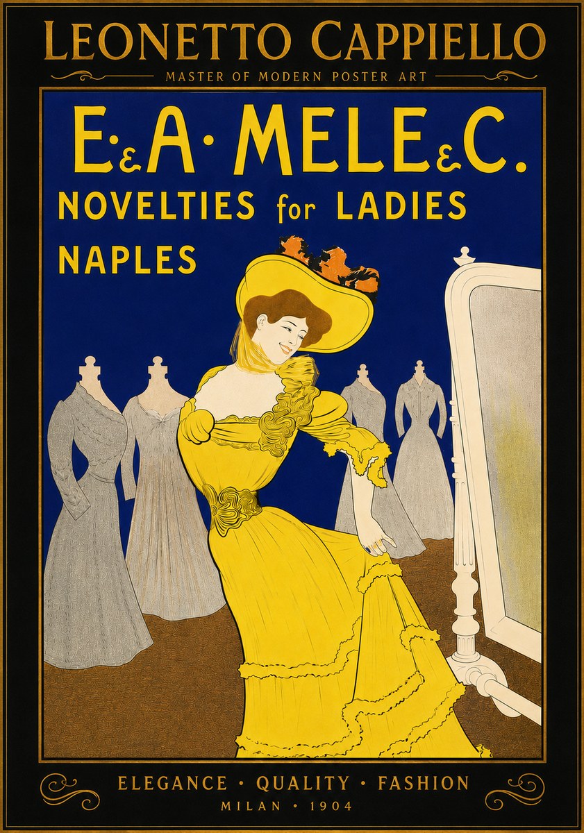 Leonetto Cappiello E.&a. Mele & C. Novelties for Ladies Naples No6 - Póster