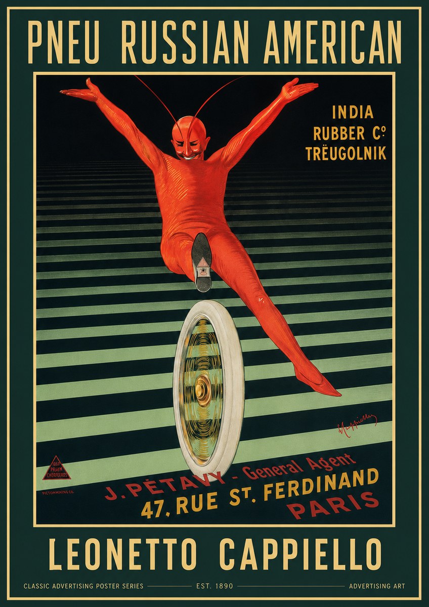 Leonetto Cappiello Pneu Russian American No2 - Póster