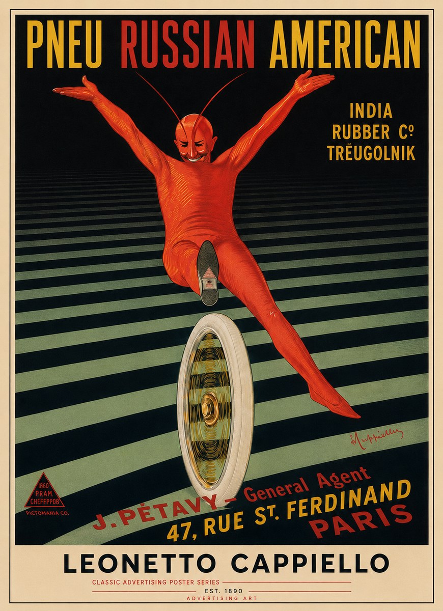 Leonetto Cappiello Pneu Russian American No4 - Póster