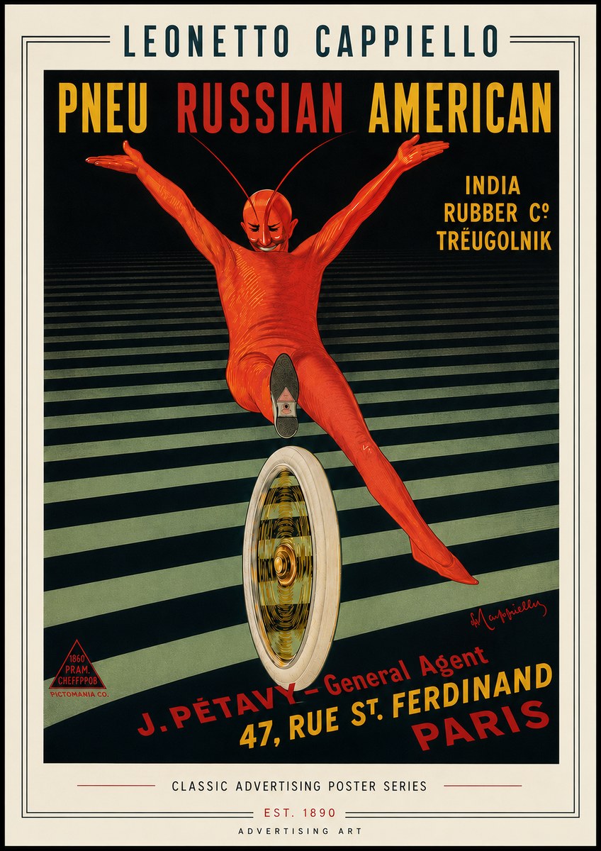 Leonetto Cappiello Pneu Russian American No6 - Póster