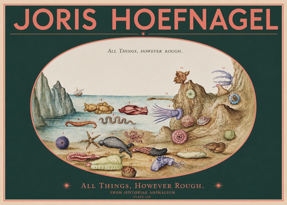 Joris Hoefnagel Totvs Echinvs Asper. Plate Liv No3 - Póster