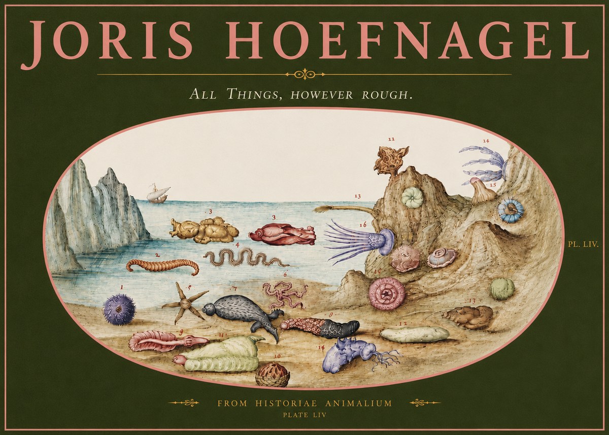 Joris Hoefnagel Totvs Echinvs Asper. Plate Liv No5 - Póster