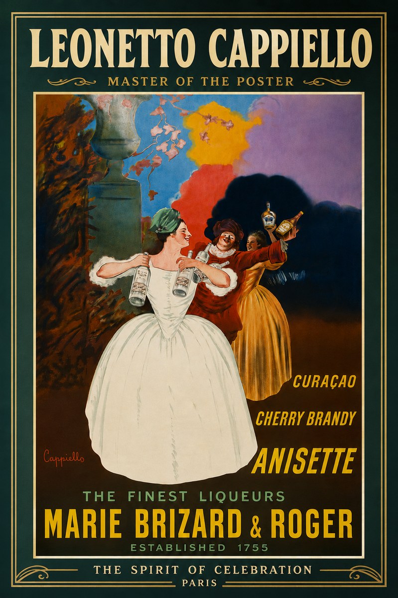 Leonetto Cappiello Marie Brizard & Roger - the Finest Liqueurs No4 - Póster