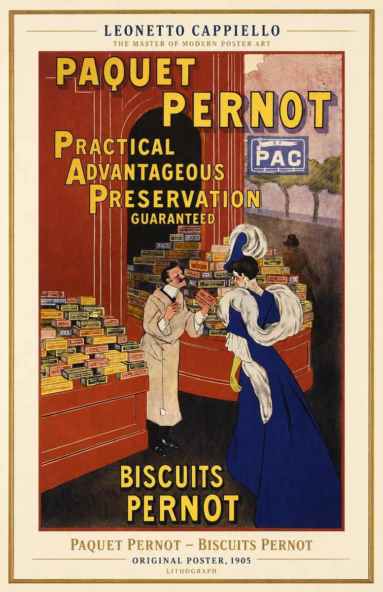 Leonetto Cappiello Paquet Pernot – Biscuits Pernot No1 - Póster