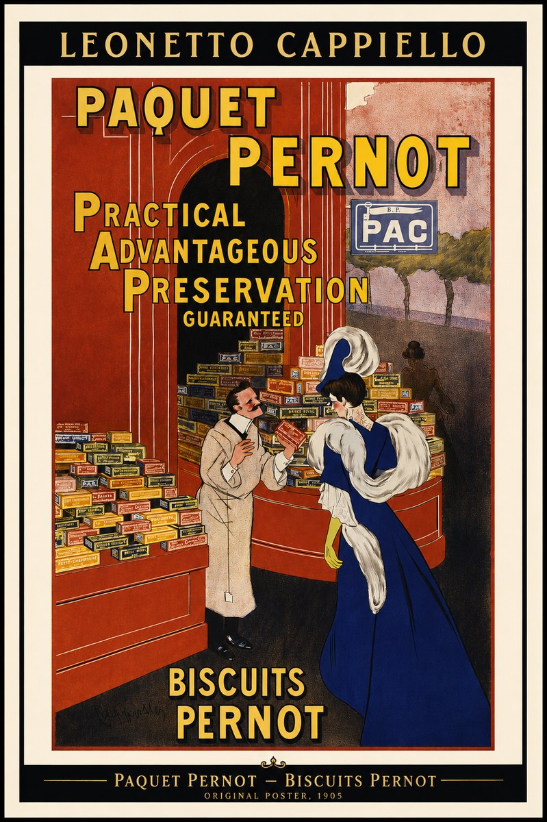 Leonetto Cappiello Paquet Pernot – Biscuits Pernot No2 - Póster