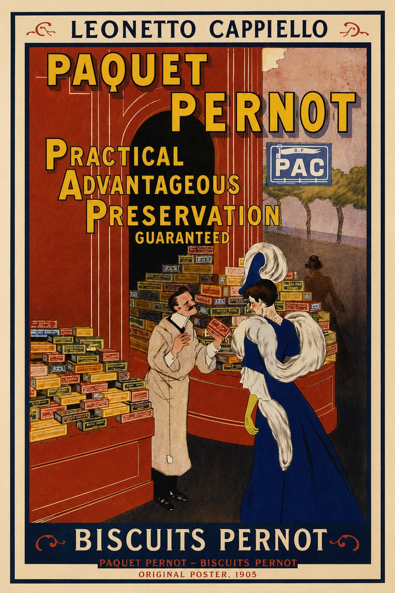 Leonetto Cappiello Paquet Pernot – Biscuits Pernot No3 - Póster