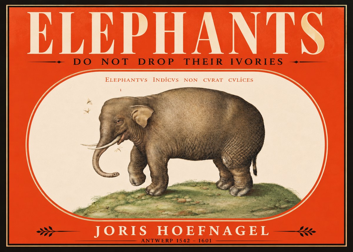 Joris Hoefnagel Elephant Does Not Drop Its Ivories No2 - Póster