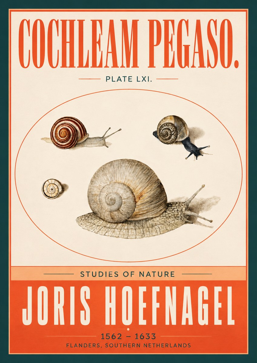 Joris Hoefnagel The Four Snails No4 - Póster