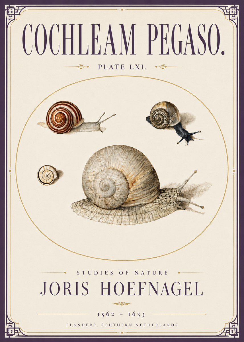Joris Hoefnagel The Four Snails No5 - Póster