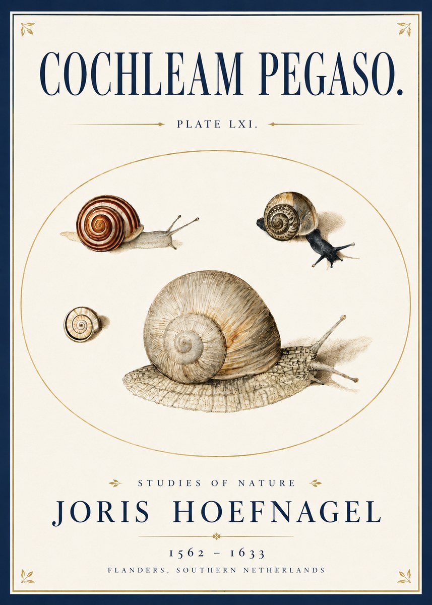 Joris Hoefnagel The Four Snails No6 - Póster