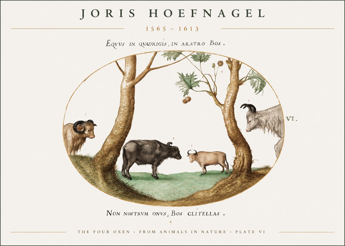 Joris Hoefnagel The Four Oxen No1 - Póster