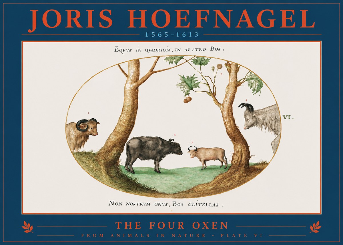 Joris Hoefnagel The Four Oxen No2 - Póster