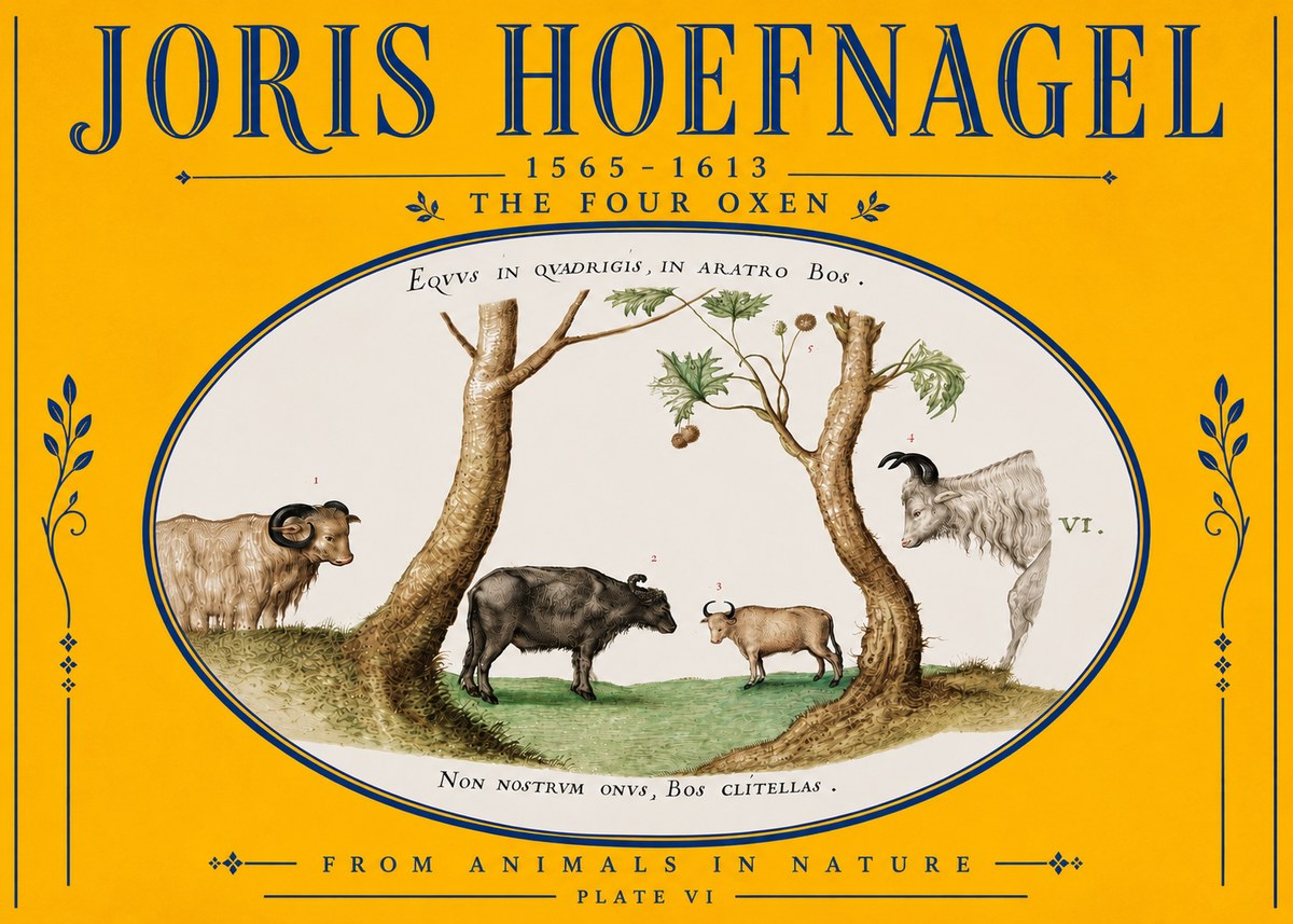 Joris Hoefnagel The Four Oxen No5 - Póster