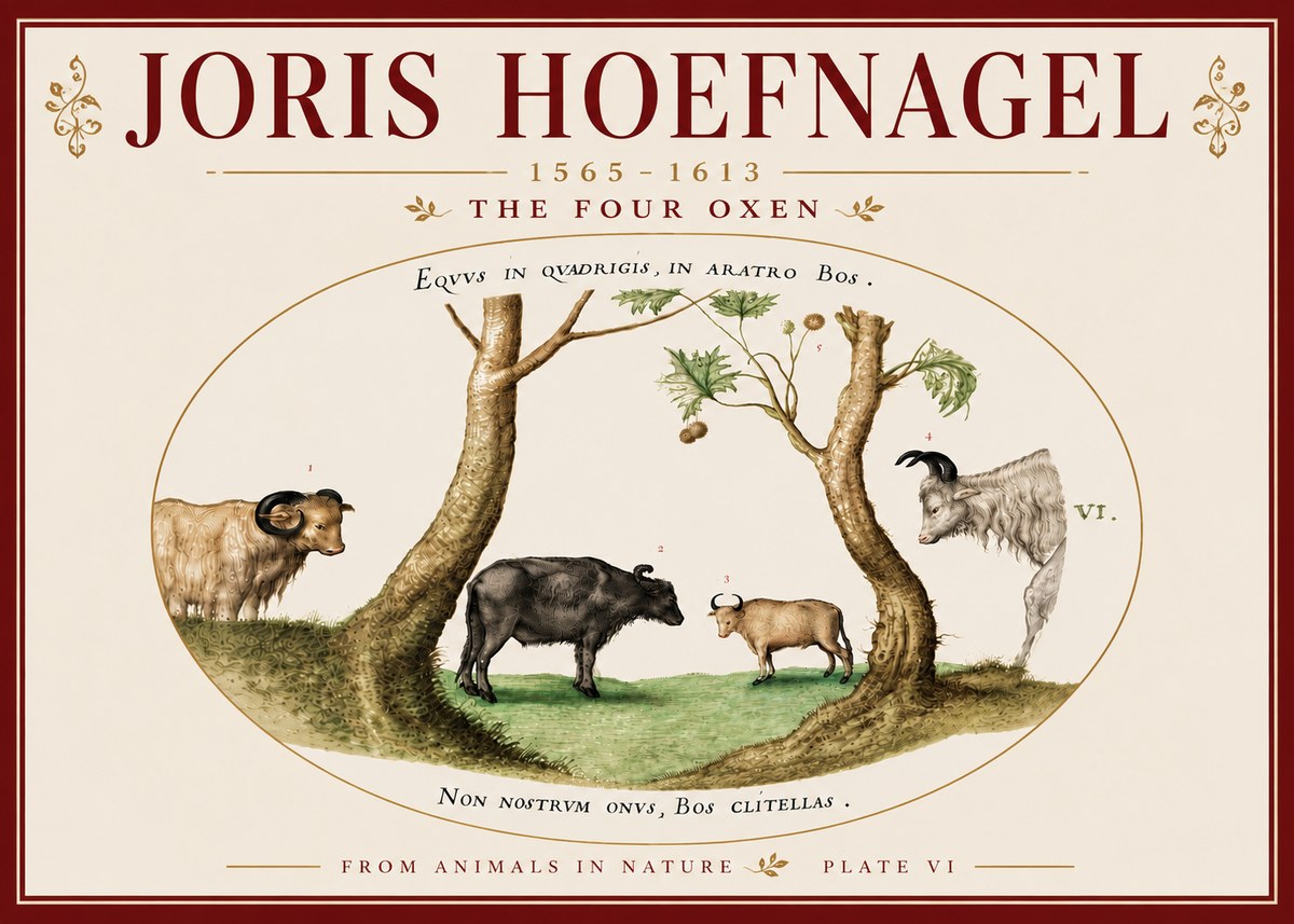 Joris Hoefnagel The Four Oxen No6 - Póster