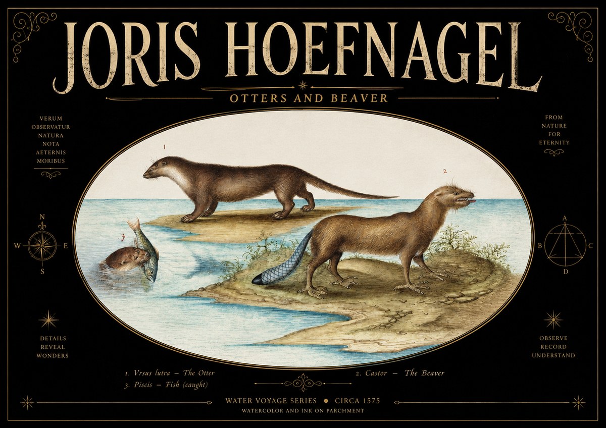 Joris Hoefnagel The Four-footed Creatures No5 - Póster