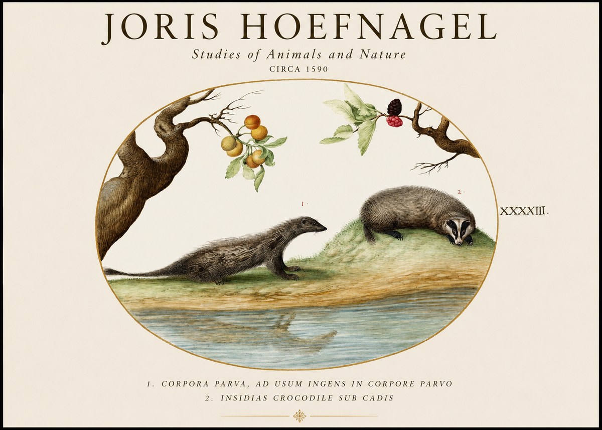 Joris Hoefnagel Studies of Animals and Nature Xxxxiii No1 - Póster