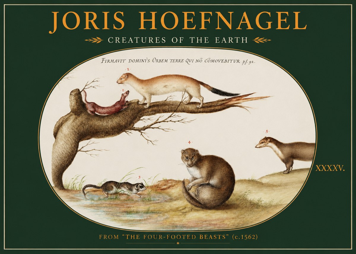 Joris Hoefnagel Creatures of the Earth I No2 - Póster