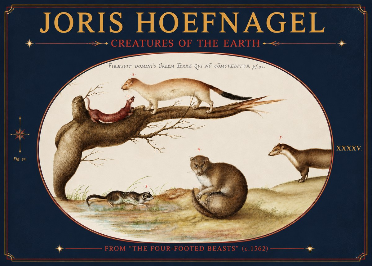 Joris Hoefnagel Creatures of the Earth I No4 - Póster