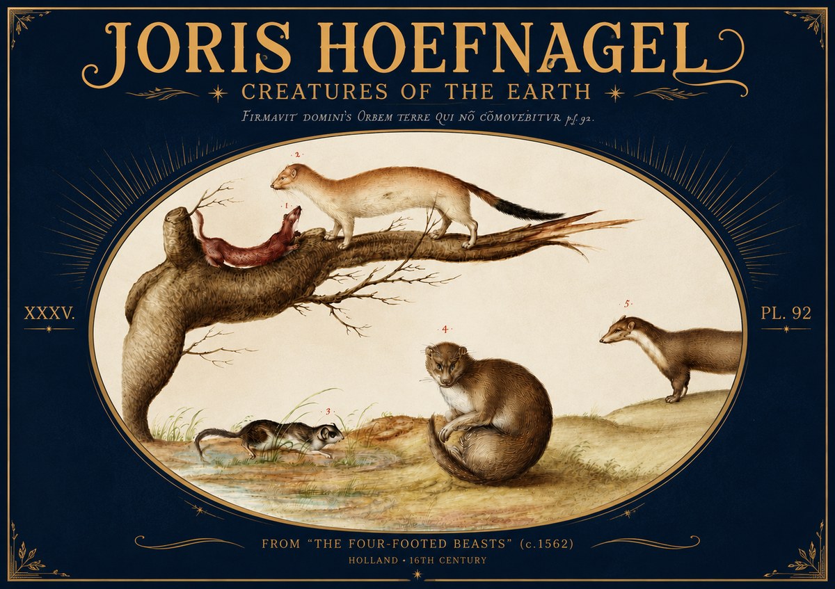 Joris Hoefnagel Creatures of the Earth I No5 - Póster