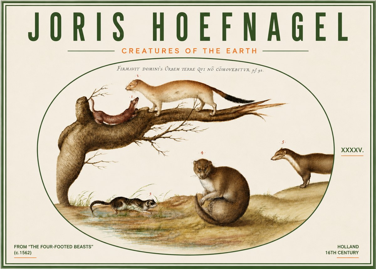 Joris Hoefnagel Creatures of the Earth I No6 - Póster