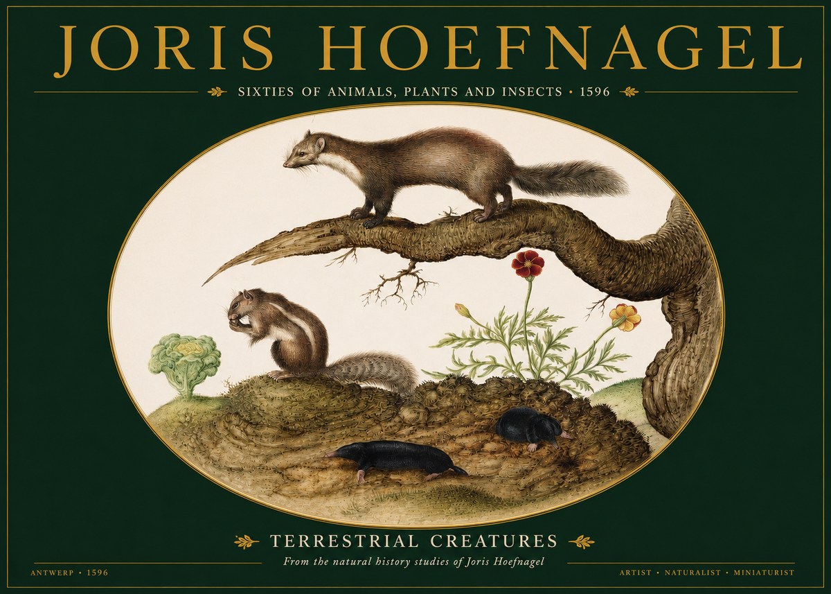 Joris Hoefnagel Terrestrial Creatures No2 - Póster