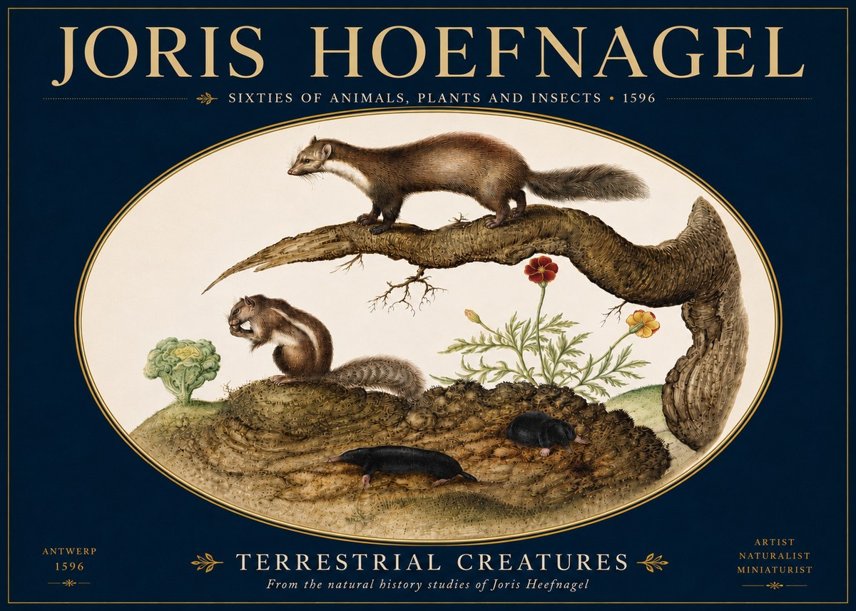 Joris Hoefnagel Terrestrial Creatures No5 - Póster