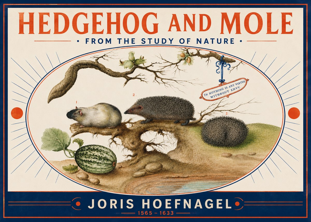 Joris Hoefnagel Hedgehog and Mole No3 - Póster