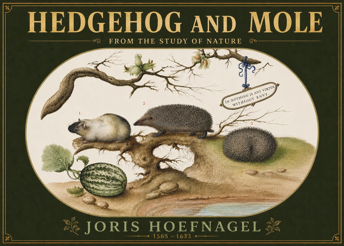 Joris Hoefnagel Hedgehog and Mole No4 - Póster