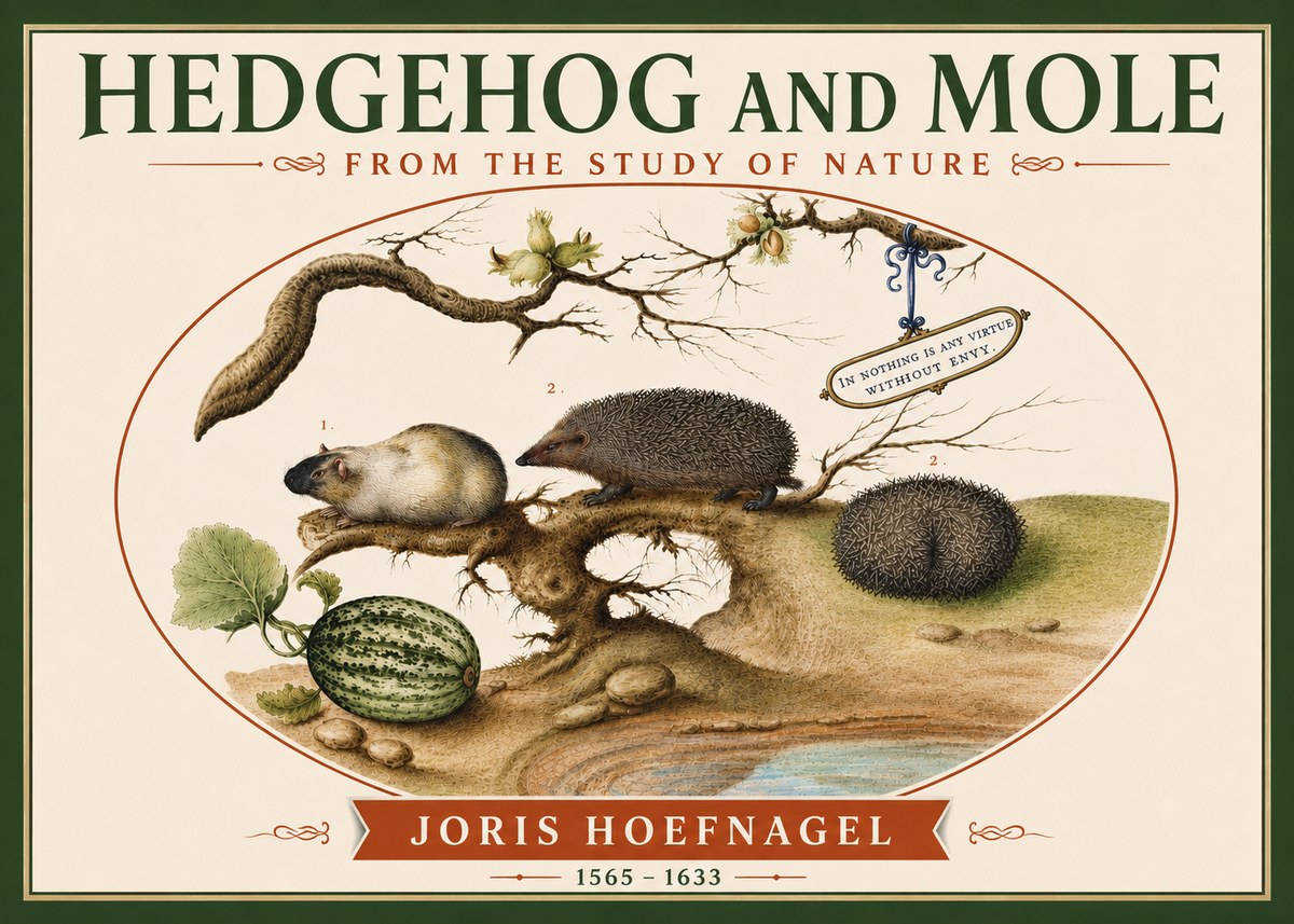 Joris Hoefnagel Hedgehog and Mole No6 - Póster