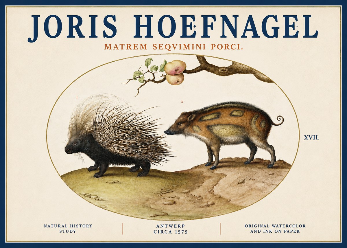 Joris Hoefnagel Matrem Seqvimini Porci. No3 - Póster