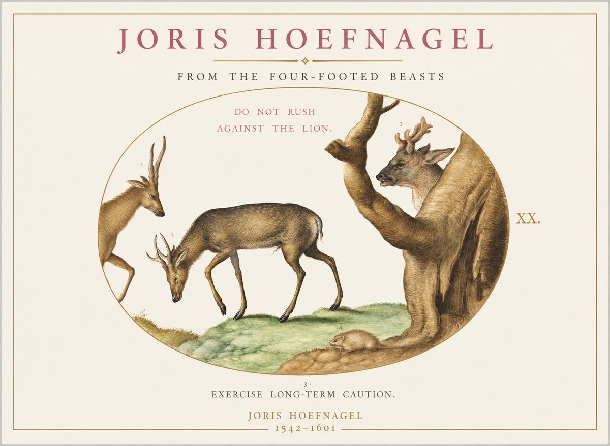 Joris Hoefnagel Do Not Rush Against the Lion. No1 - Póster